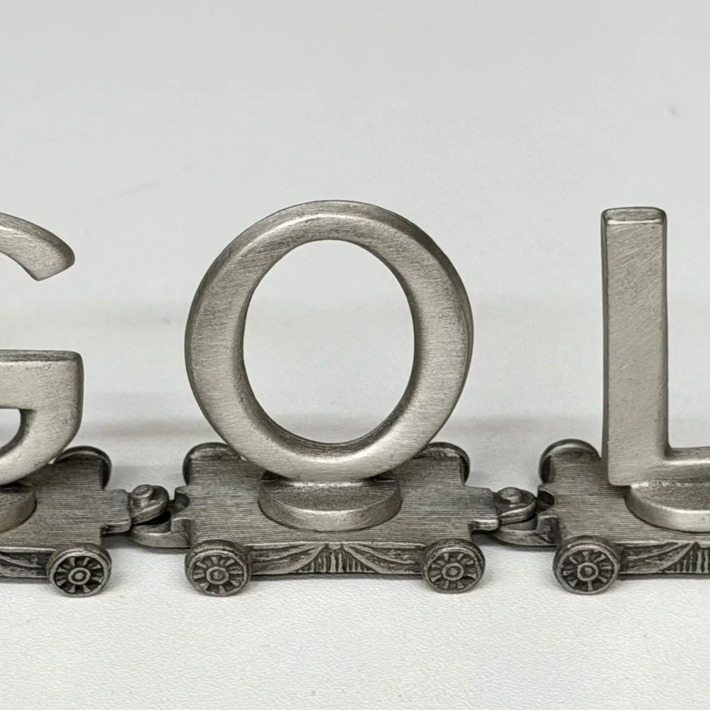 Fort Pewter Vintage #1 Golfer Miniature Train Set Collectible Desk Decor 9pc